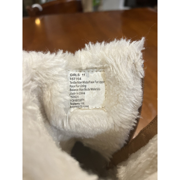 Magellan Tan Faux Suede Winter Boots Fur Trim Bow Detail Toddler Girl 11 - Picture 10 of 12